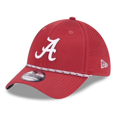  Alabama Crimson Tide New Era Performance Rope 39THIRTY Stretch Hat - Crimson