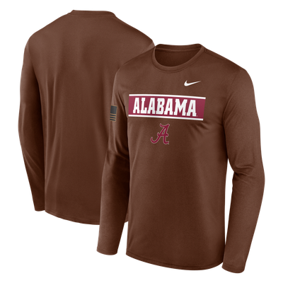 Alabama Crimson Tide Nike 2026 Military Appreciation Dri-FIT Long Sleeve T-Shirt - Brown