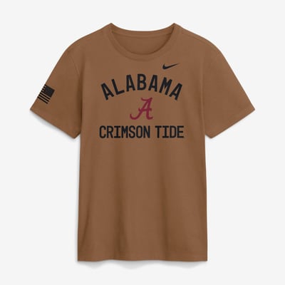 Alabama Crimson Tide Nike 2026 Military Appreciation Sideline Dri-FIT T-Shirt - Brown