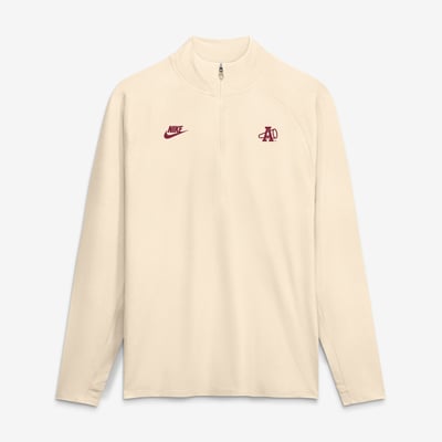  Alabama Crimson Tide Nike Stride Raglan Dri-FIT Half-Zip Pullover - Cream