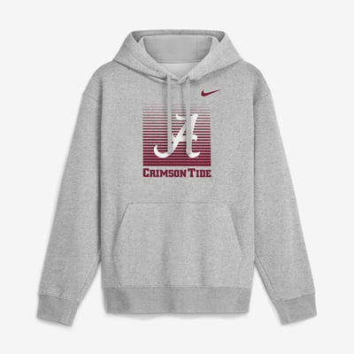  Alabama Crimson Tide Nike Primetime Gradient Square Club Hoodie - Heather Gray