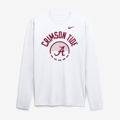 Alabama Crimson Tide Nike 2026 Courtside Basketball Shootaround Legend Dri-FIT Long Sleeve T-Shirt - White