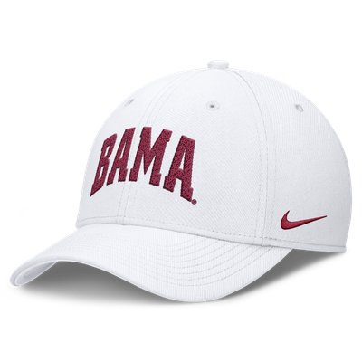 Alabama Crimson Tide Nike Letter Rise SwooshFlex Dri-FIT Hat - White