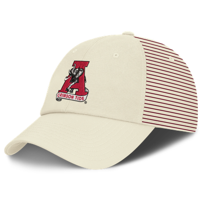 Alabama Crimson Tide Nike Vault Logo Striped Club Adjustable Hat - White