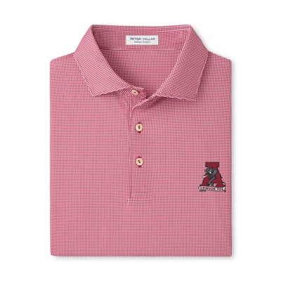  Alabama Crimson Tide Peter Millar Border Performance Jersey Polo - Crimson