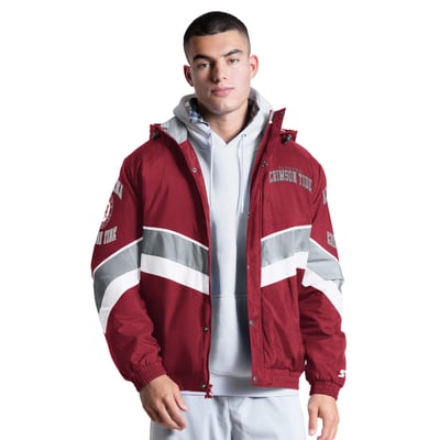 Alabama Crimson Tide Starter The Chevron Full-Zip Hooded Jacket - Crimson