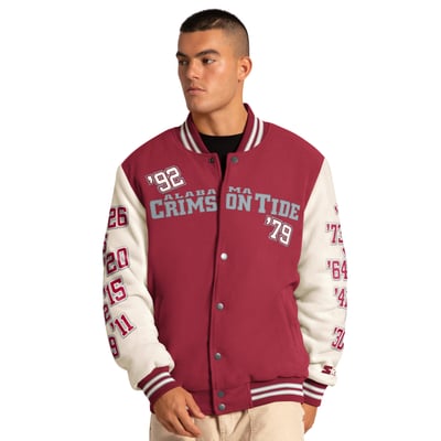 Alabama Crimson Tide Starter Triple Crown Commemorative Full Snap Jacket - Crimson