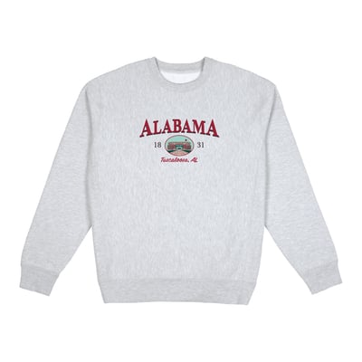  Alabama Crimson Tide Uscape Apparel New Heights Heavyweight Sweatshirt - Heather Gray