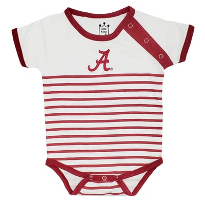 Alabama Crimson Tide Little King Newborn & Infant Shoulder Snap Bodysuit - Crimson/White