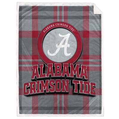 Alabama Crimson Tide Pegasus 60" x 80" Statement Plaid Ultra Cozy Sherpa Blanket