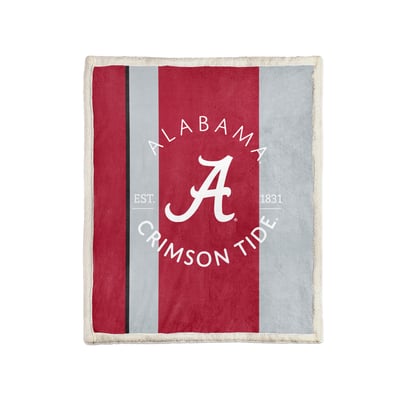 Alabama Crimson Tide Pegasus Block Stripe 50" x 60" Ultra Cozy Sherpa Blanket