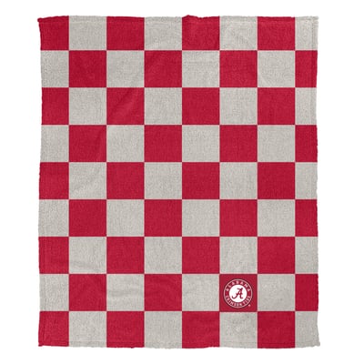 Alabama Crimson Tide Pegasus Checkered Logo Patch 50" x 60" Cozy Knit Blanket