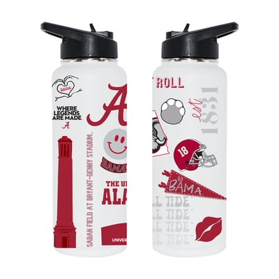 Alabama Crimson Tide The Memory Company 34oz. Loco Stainless Steel Quencher Bottle