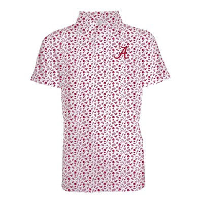 Alabama Crimson Tide Garb Toddler Tom Allover Print Performance Polo - White