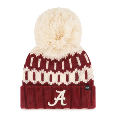 Alabama Crimson Tide '47 Unisex Seasonal Chainstitch Knit Hat with Pom - Crimson