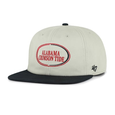 Alabama Crimson Tide '47 Unisex Ovalcrest Captain Snapback Hat - Gray/Black