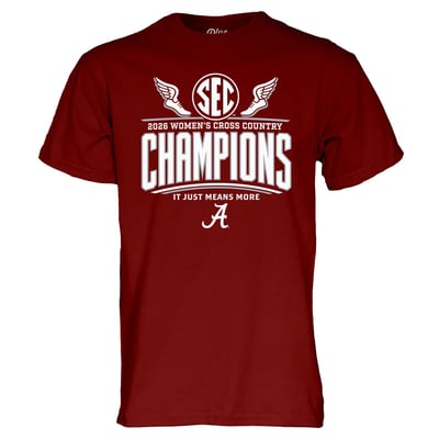 Alabama Crimson Tide Blue 84 Unisex 2026 SEC Women's Cross Country Champions Locker Room T-Shirt - Crimson