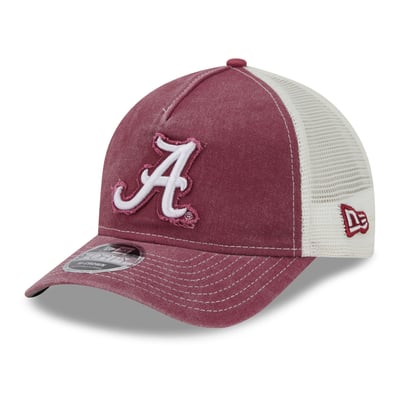 Alabama Crimson Tide New Era Unisex Faded A-Frame 9FORTY Adjustable Trucker Hat - Crimson
