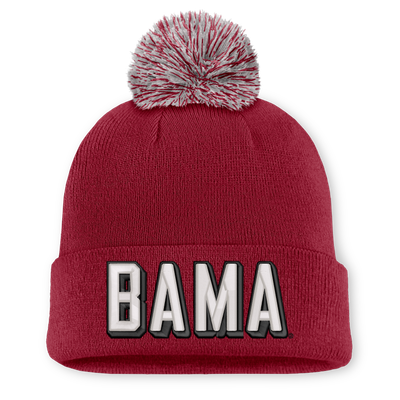 Alabama Crimson Tide Nike Unisex Letter Mascot Knit Hat with Pom - Crimson