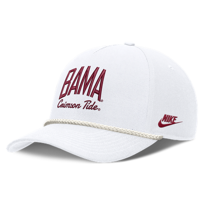 Alabama Crimson Tide Nike Unisex Letter Rope Rise Adjustable Hat - White