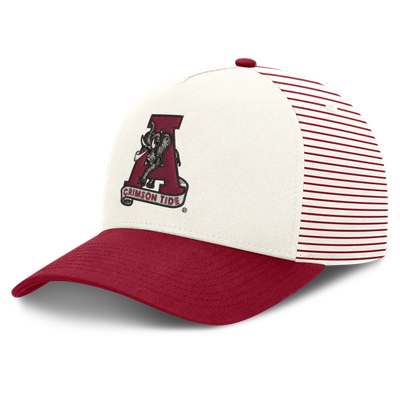  Alabama Crimson Tide Nike Unisex Vault Striped A-Frame Rise Adjustable Hat - White/Crimson