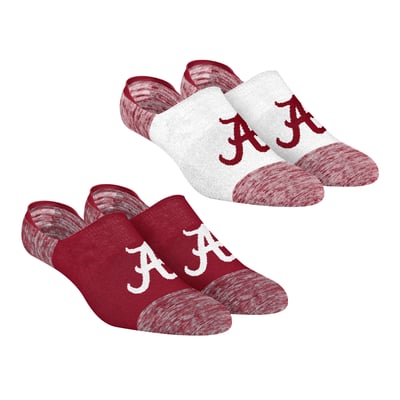 Alabama Crimson Tide Rock Em Unisex Two-Pack Marl No-Show Socks