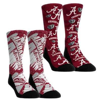 Alabama Crimson Tide Rock Em Unisex Two-Piece Team Blast Crew Socks Set