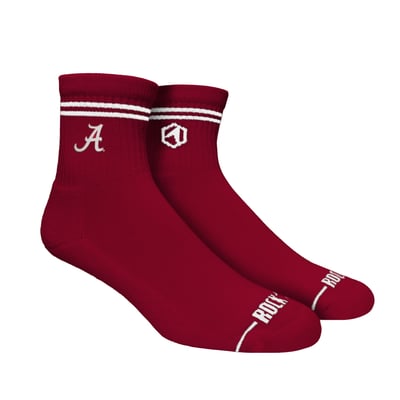  Alabama Crimson Tide Rock Em Unisex Casual Stripe Quarter-Length Socks - Crimson