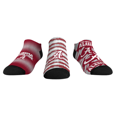  Alabama Crimson Tide Rock Em Unisex Make Some Noise Three-Pack Low-Cut Socks Set - Crimson