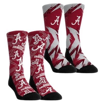  Alabama Crimson Tide Rock Em Unisex Game Day Two-Pack Crew Socks Set - Maroon