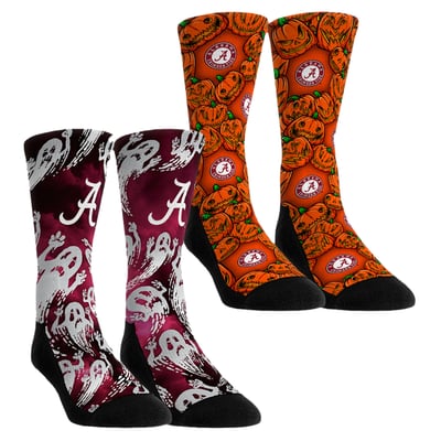 Alabama Crimson Tide Rock Em Socks Unisex Halloween Crew Socks 2-Pack Set