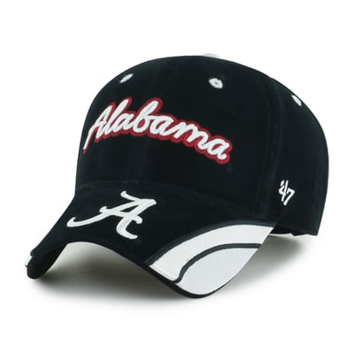 Alabama Crimson Tide '47 Women's Velvet Denim Script MVP Adjustable Hat - Black