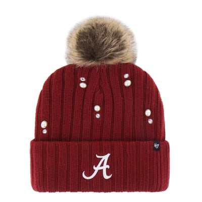 Alabama Crimson Tide '47 Women's Pearl Fur Knit Hat with Pom - Crimson