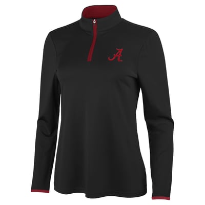 Alabama Crimson Tide Antigua Women's Brink Quarter-Zip Pullover - Black/Crimson