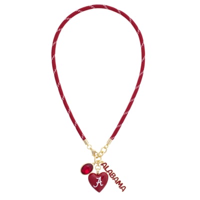 Alabama Crimson Tide CANVAS Style Women's Heart Paracord Necklace