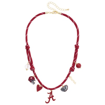 Alabama Crimson Tide CANVAS Style Women's Paracord Charm Necklace