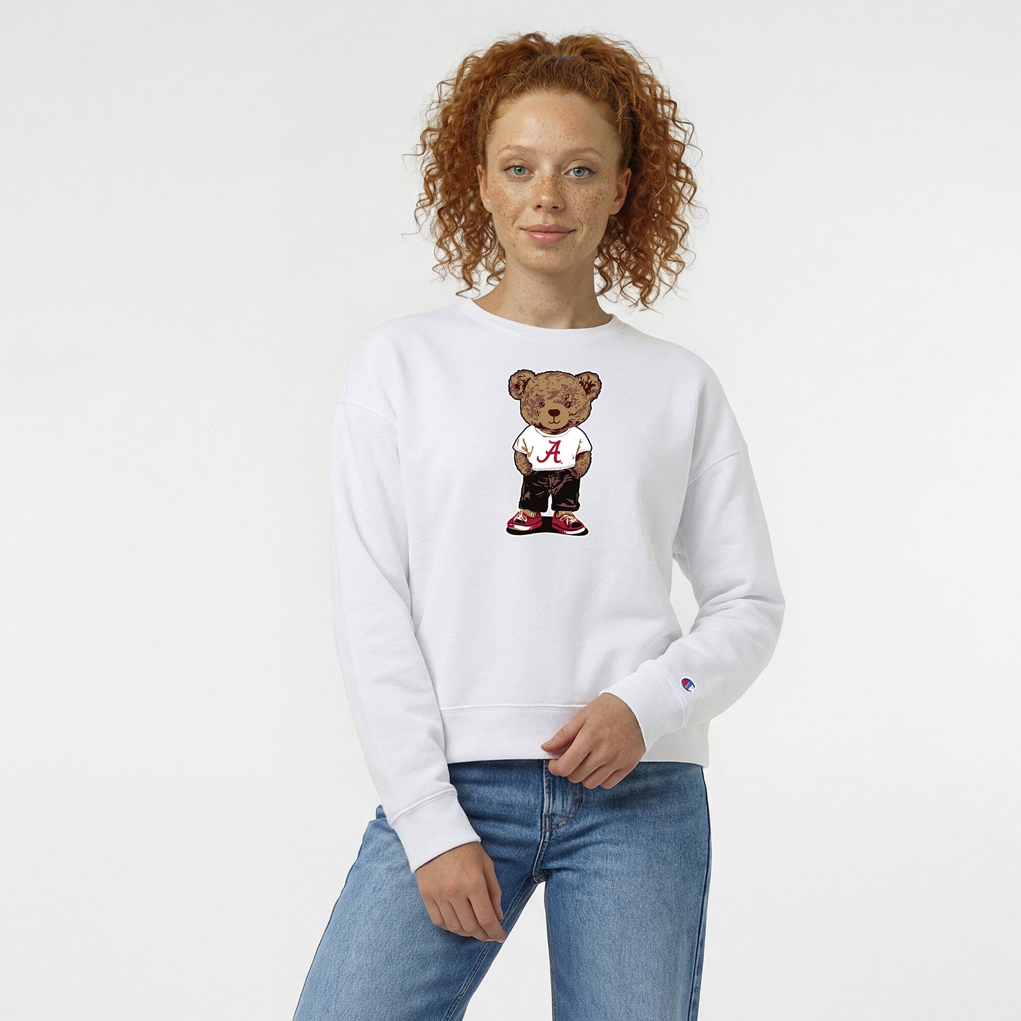 Alabama Women's Champion Teddy Bear Fleece Sweatshirt - White