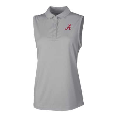  Alabama Crimson Tide Columbia Women's Ace Flair Sleeveless Tank Polo - Gray
