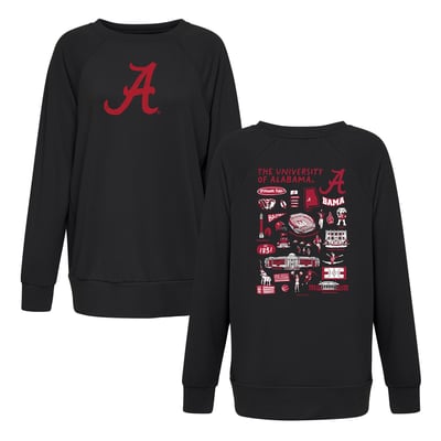 Alabama Crimson Tide Flying Colors Apparel Women's Impressions Rylee Raglan Long Sleeve T-Shirt - Black

