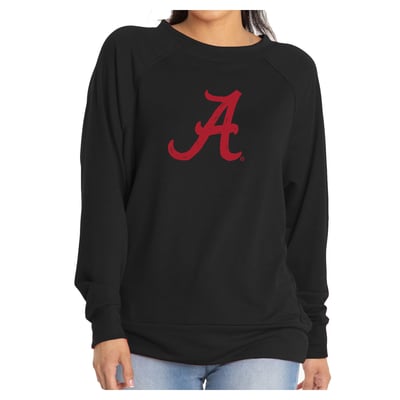 Alabama Crimson Tide Flying Colors Apparel Women's Impressions Rylee Raglan Long Sleeve T-Shirt - Black
