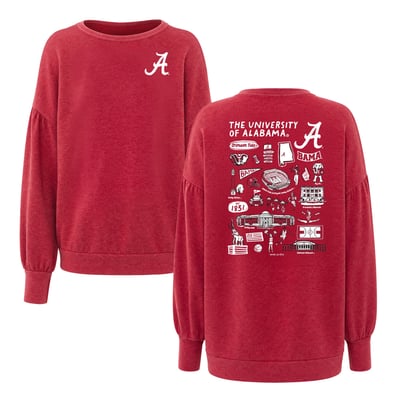 Alabama Crimson Tide Flying Colors Apparel Women's Impressions Brooklyn Sweatshirt - Crimson
