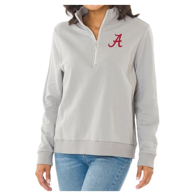 Alabama Crimson Tide Flying Colors Apparel Women's Quinn Quarter-Zip Fleece - Gray
