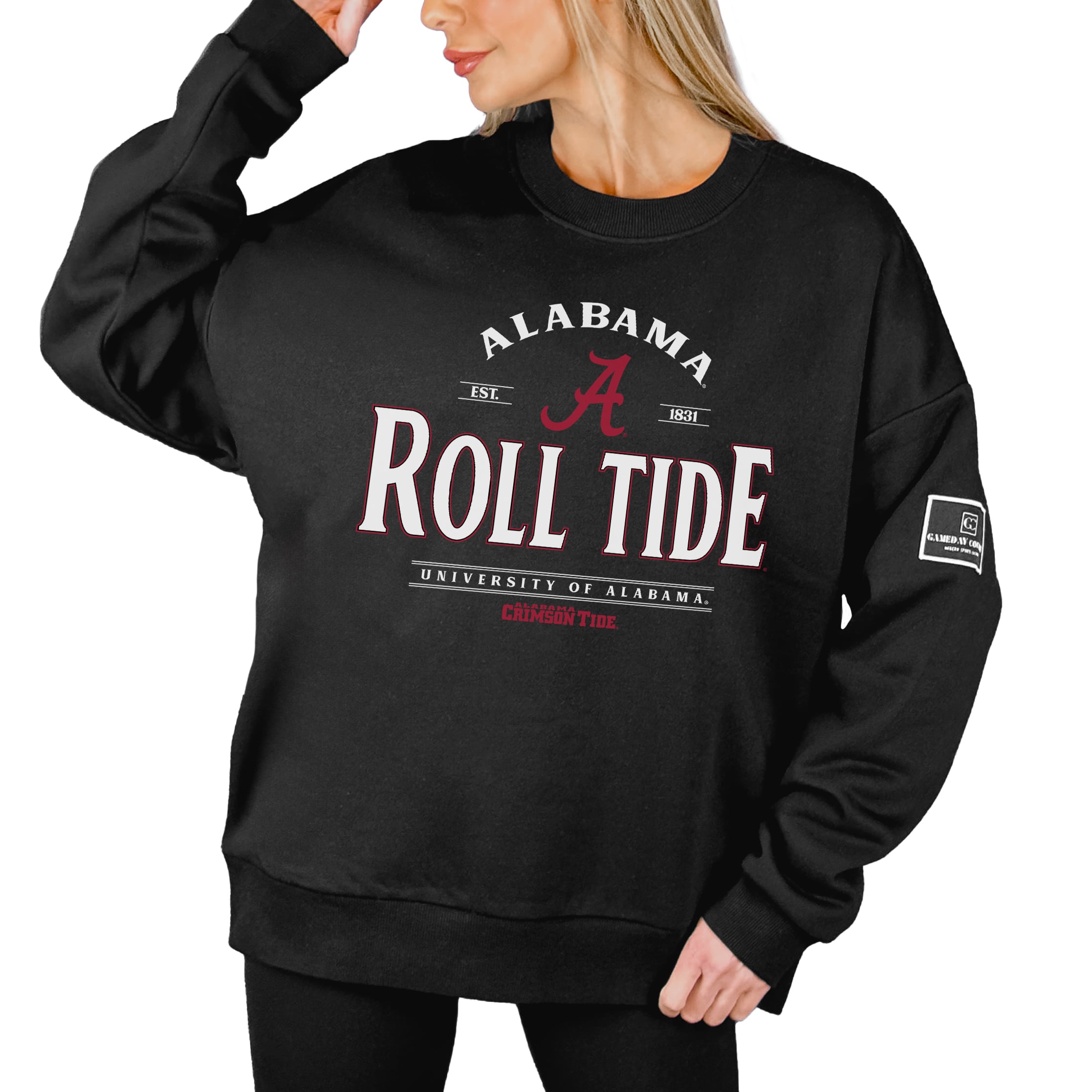 Alabama Women's Gameday Couture Players Only Premium Pullover Sweatshirt - Black