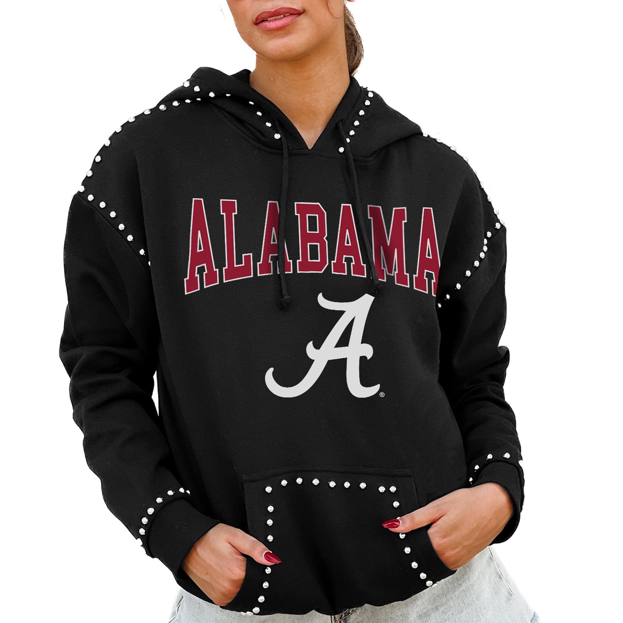 Alabama Crimson Tide Gameday Couture Women's Studded Pullover Hoodie - Black