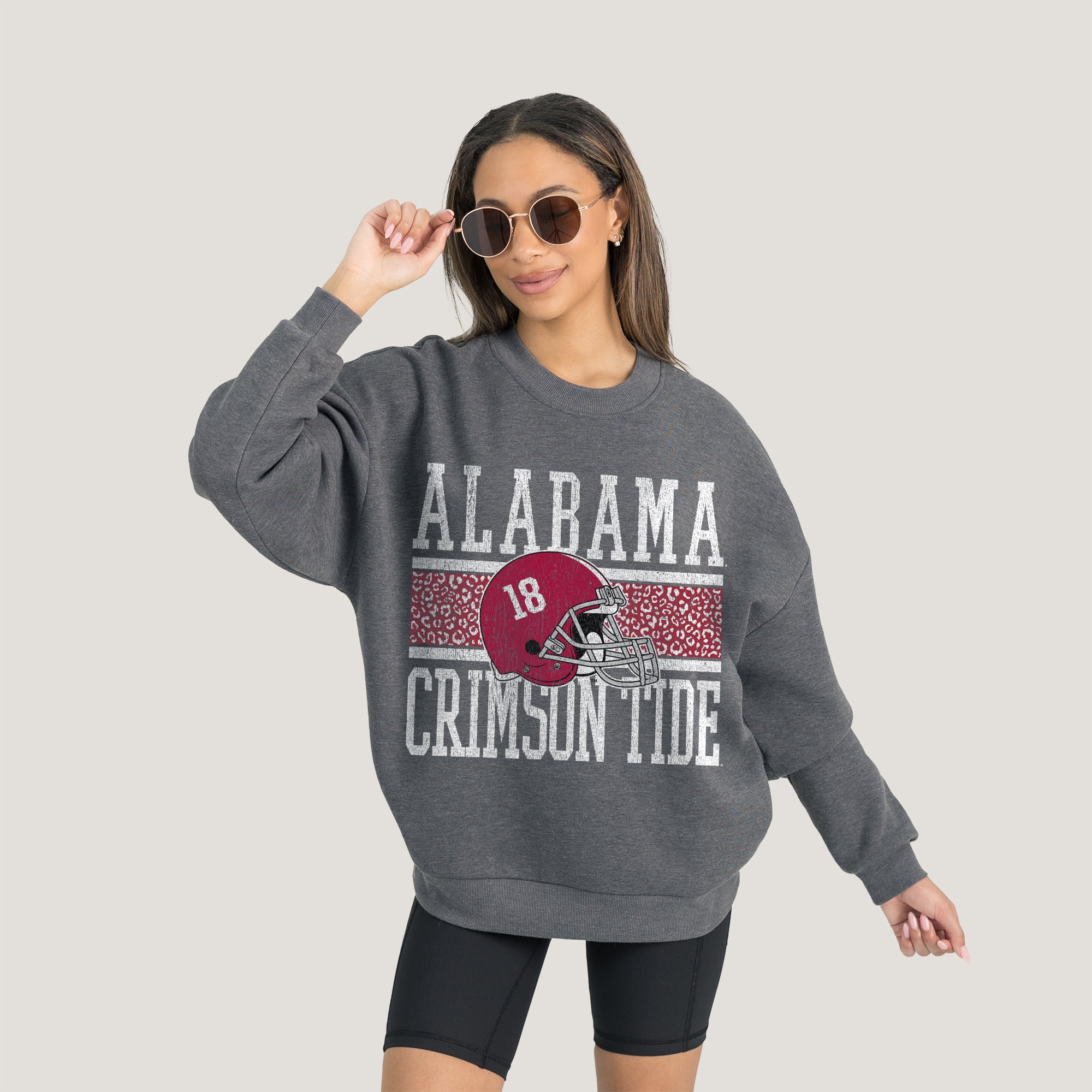 Alabama Women's Gameday Couture Premium Fleece Pullover Sweatshirt - Charcoal