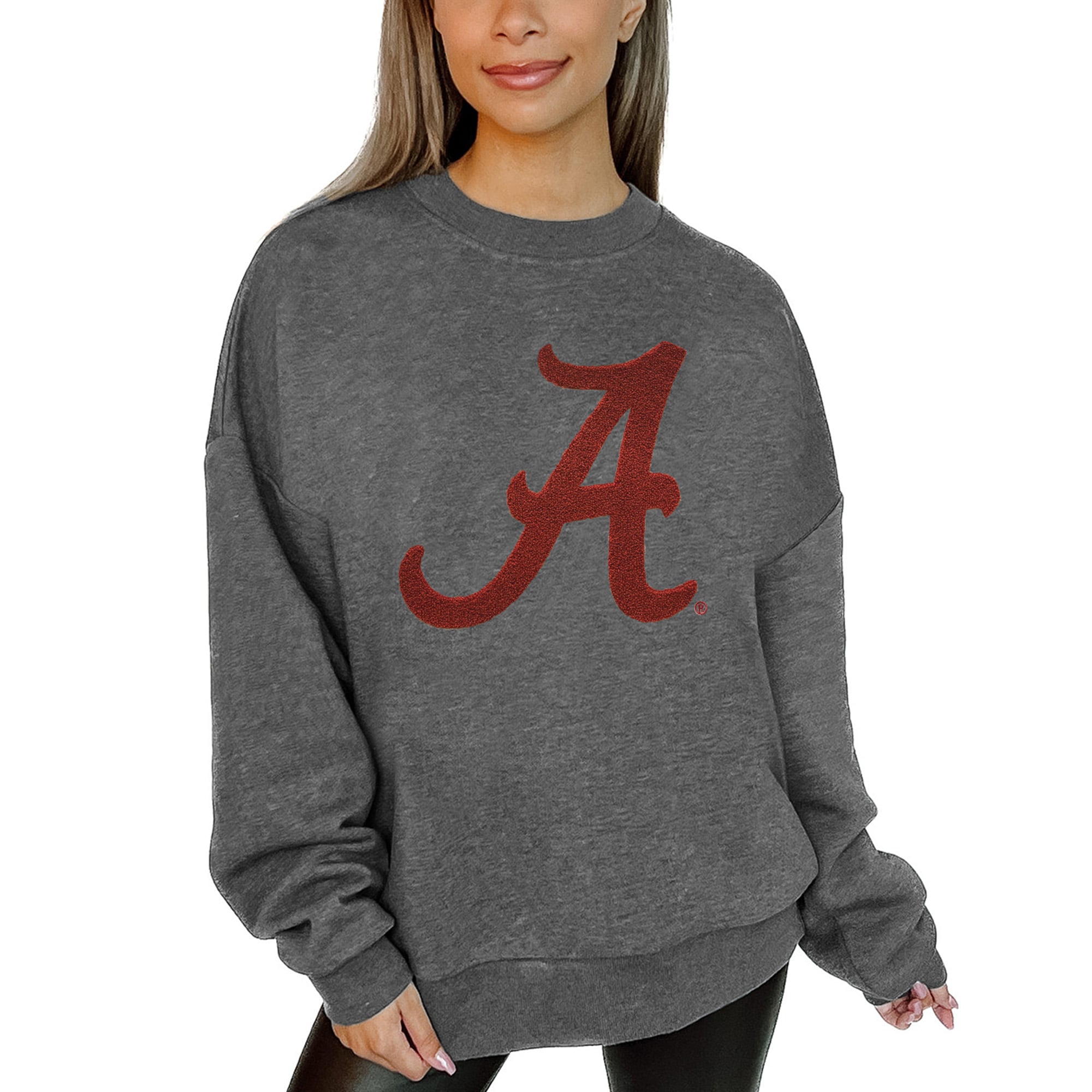 Alabama Crimson Tide Gameday Couture Women's Rebound Fleece Pullover Sweatshirt - Charcoal