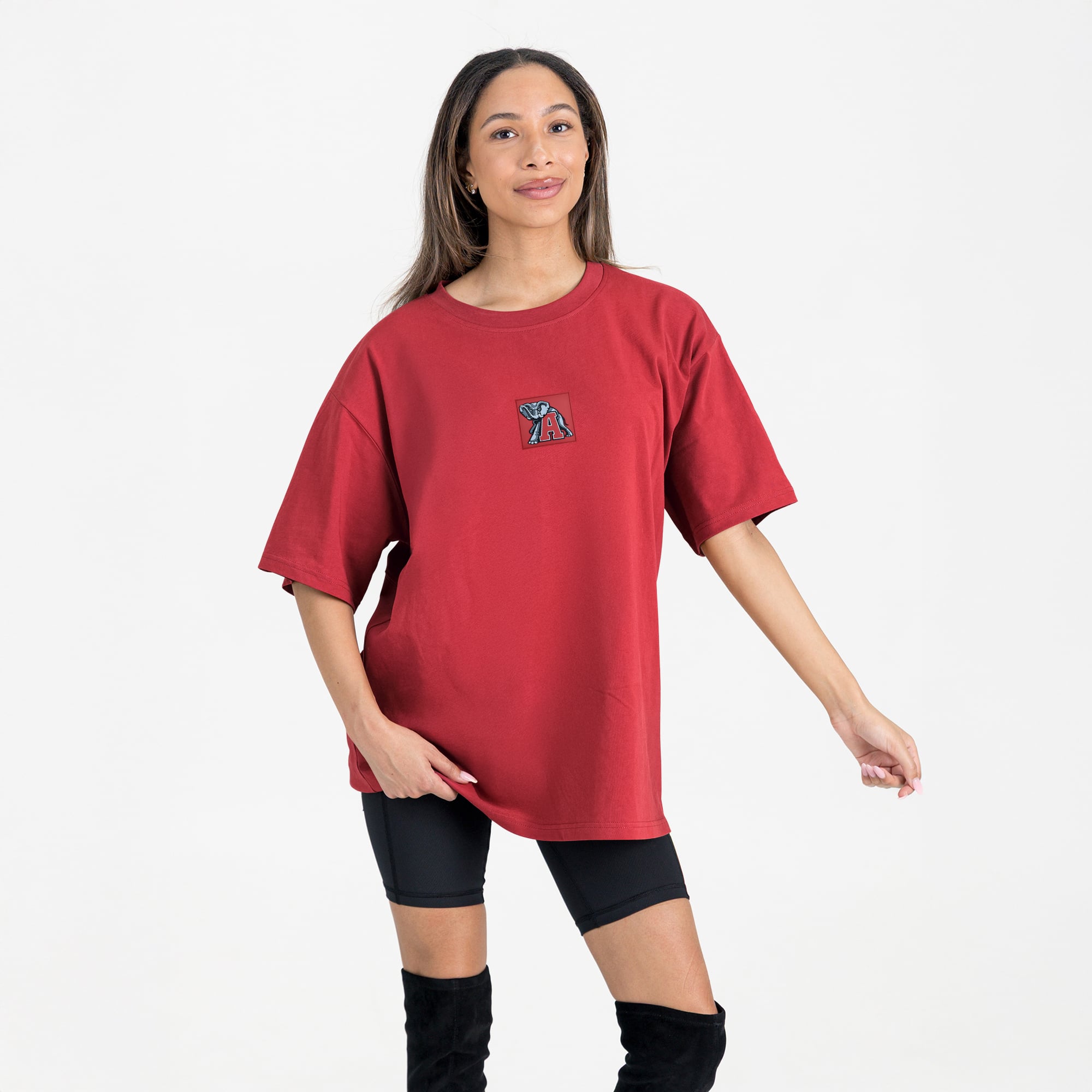 Alabama Women's Gameday Couture Oversized Back at Ya T-Shirt - Crimson