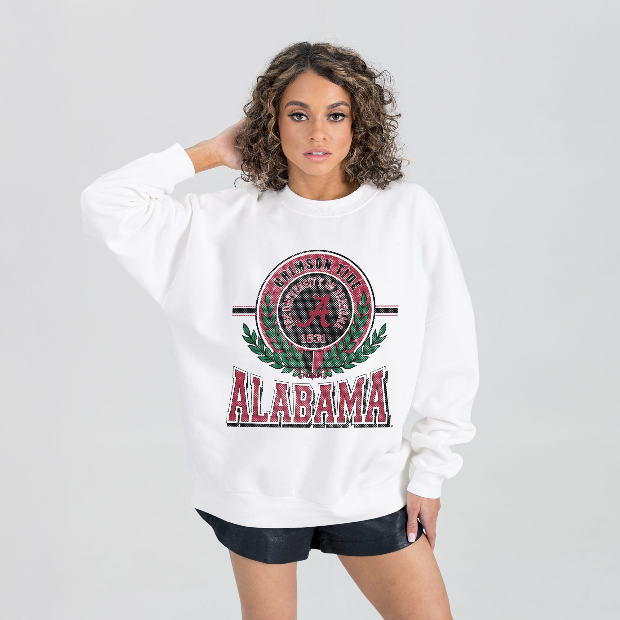 Alabama Crimson Tide Gameday Couture Women's Hot Shot Fleece Pullover Sweatshirt - White