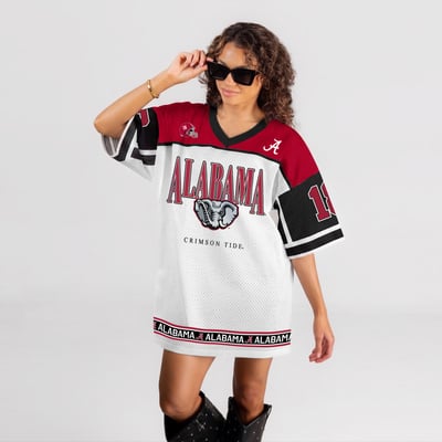 Alabama Crimson Tide Gameday Couture Women's Hustle Mode Jersey Dress - White