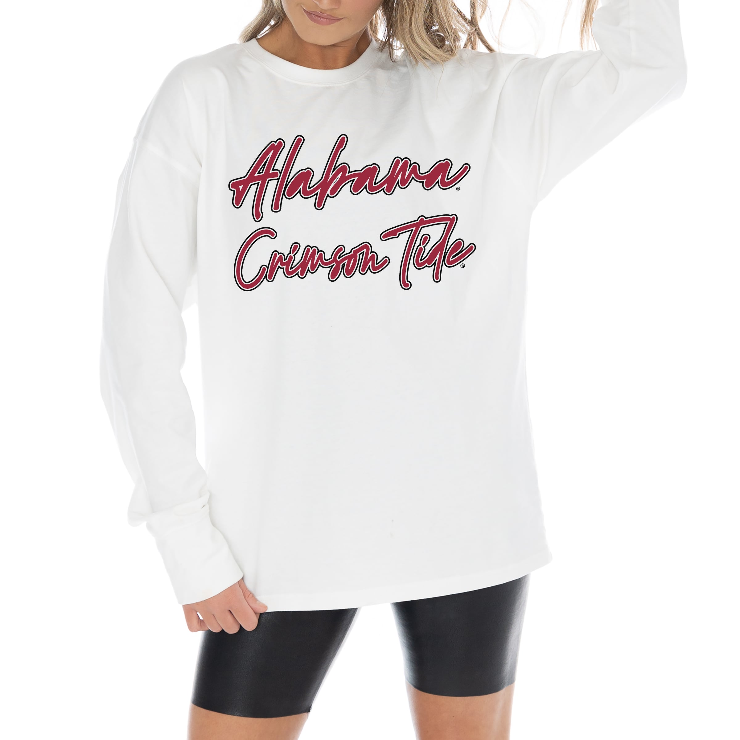 Alabama Women's Gameday Couture Midweight Oversized Long Sleeve T-Shirt - White